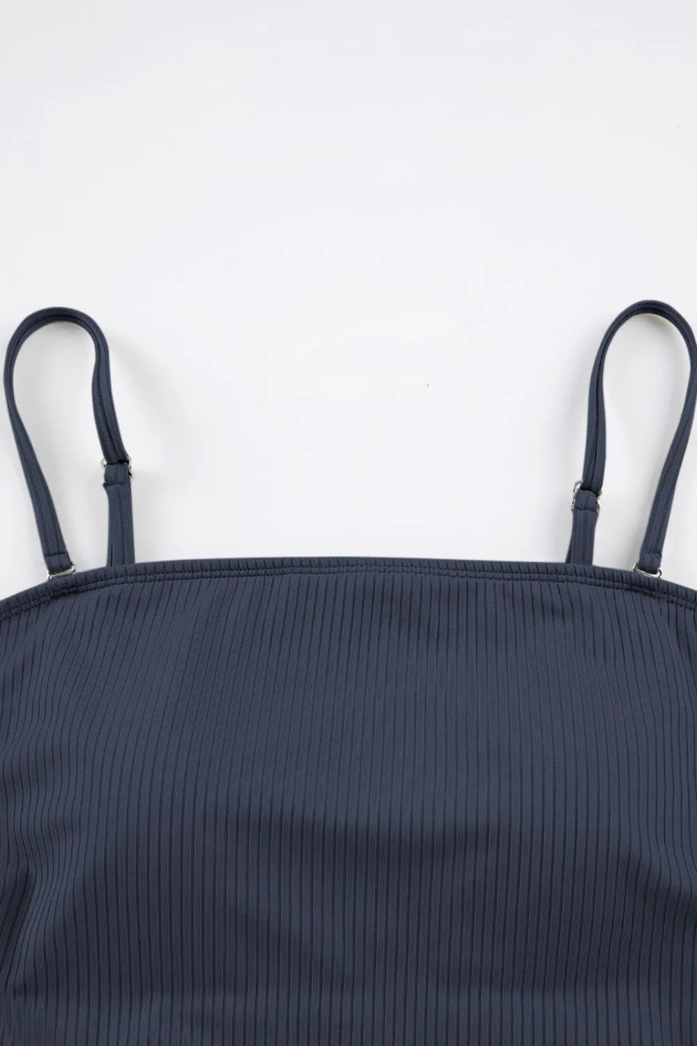 Ribbed Drawstring Sides Cutout One Piece Swimsuit.