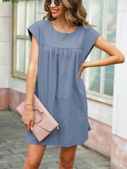 Fam Fam Round Neck Cap Sleeve Dress.
