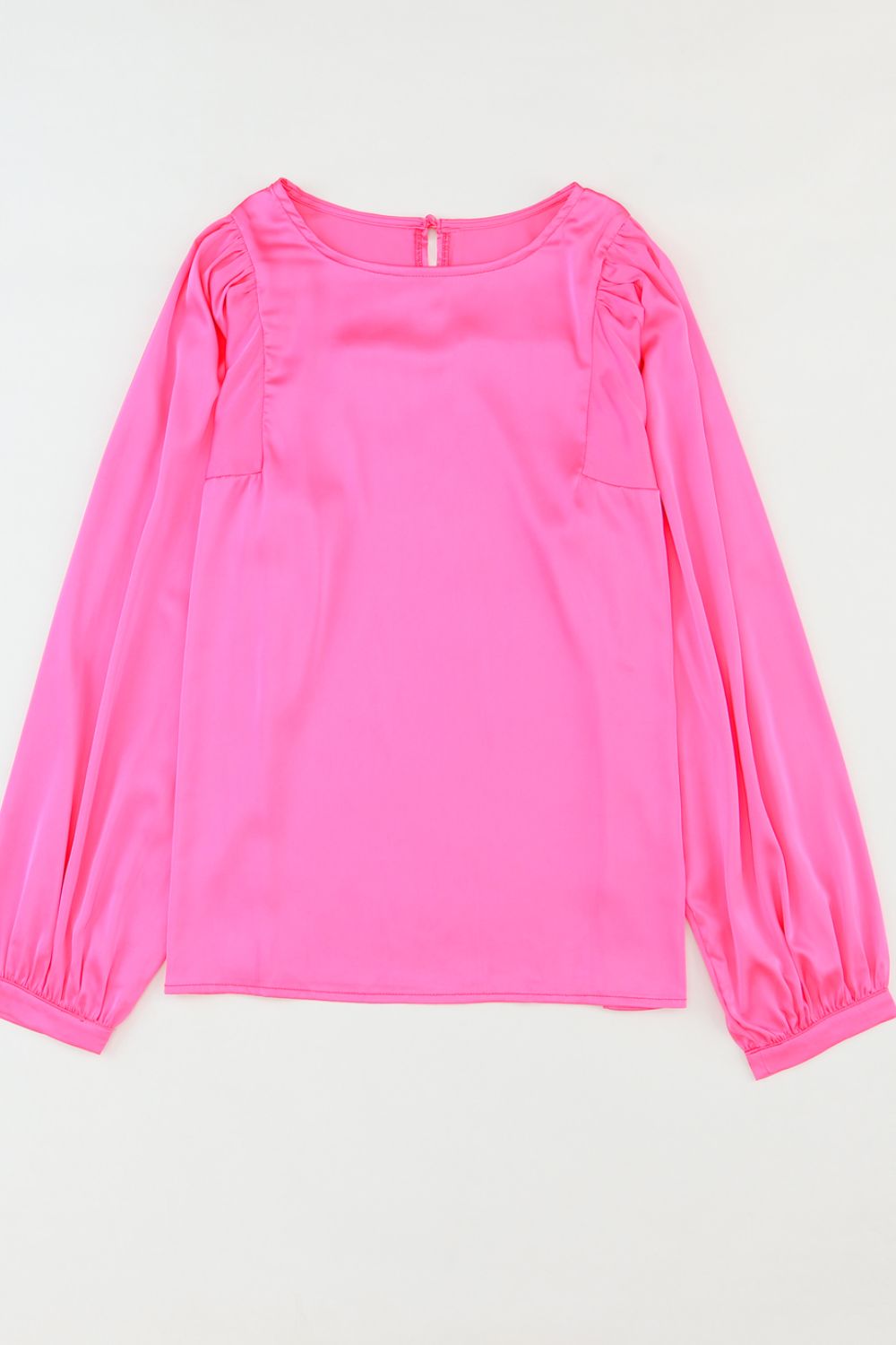 Round Neck Long Sleeve Blouse.