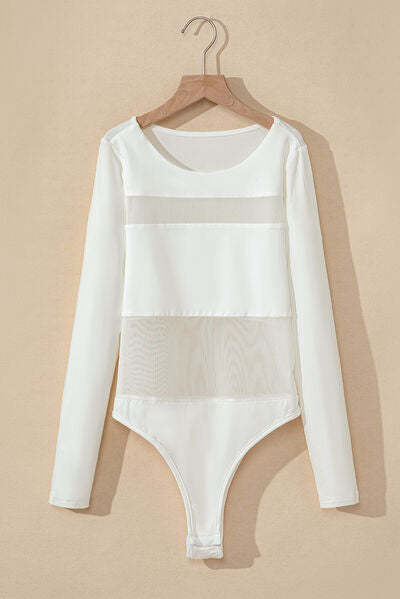 Round Neck Long Sleeve Bodysuit.