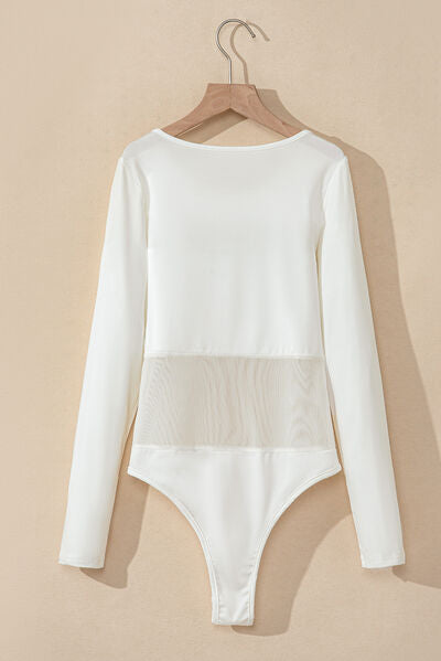Round Neck Long Sleeve Bodysuit.