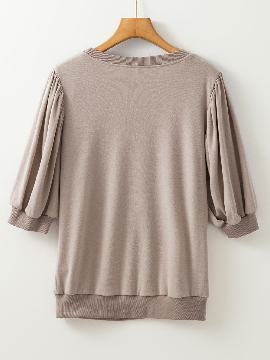 Round Neck Puff Half Sleeve Blouse.