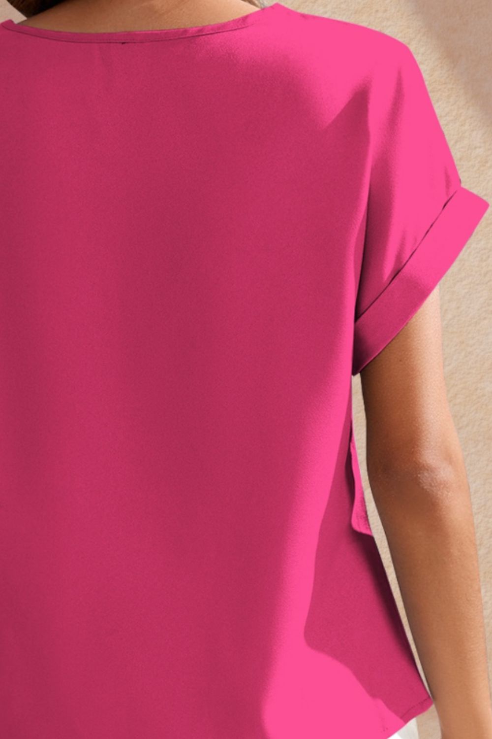 Fam Fam Round Neck Short Sleeve Blouse.
