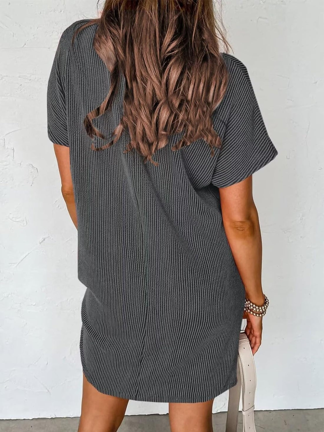 Lovelet Round Neck Short Sleeve Mini Dress.