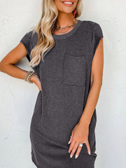 Lovelet Round Neck Short Sleeve Mini Dress.