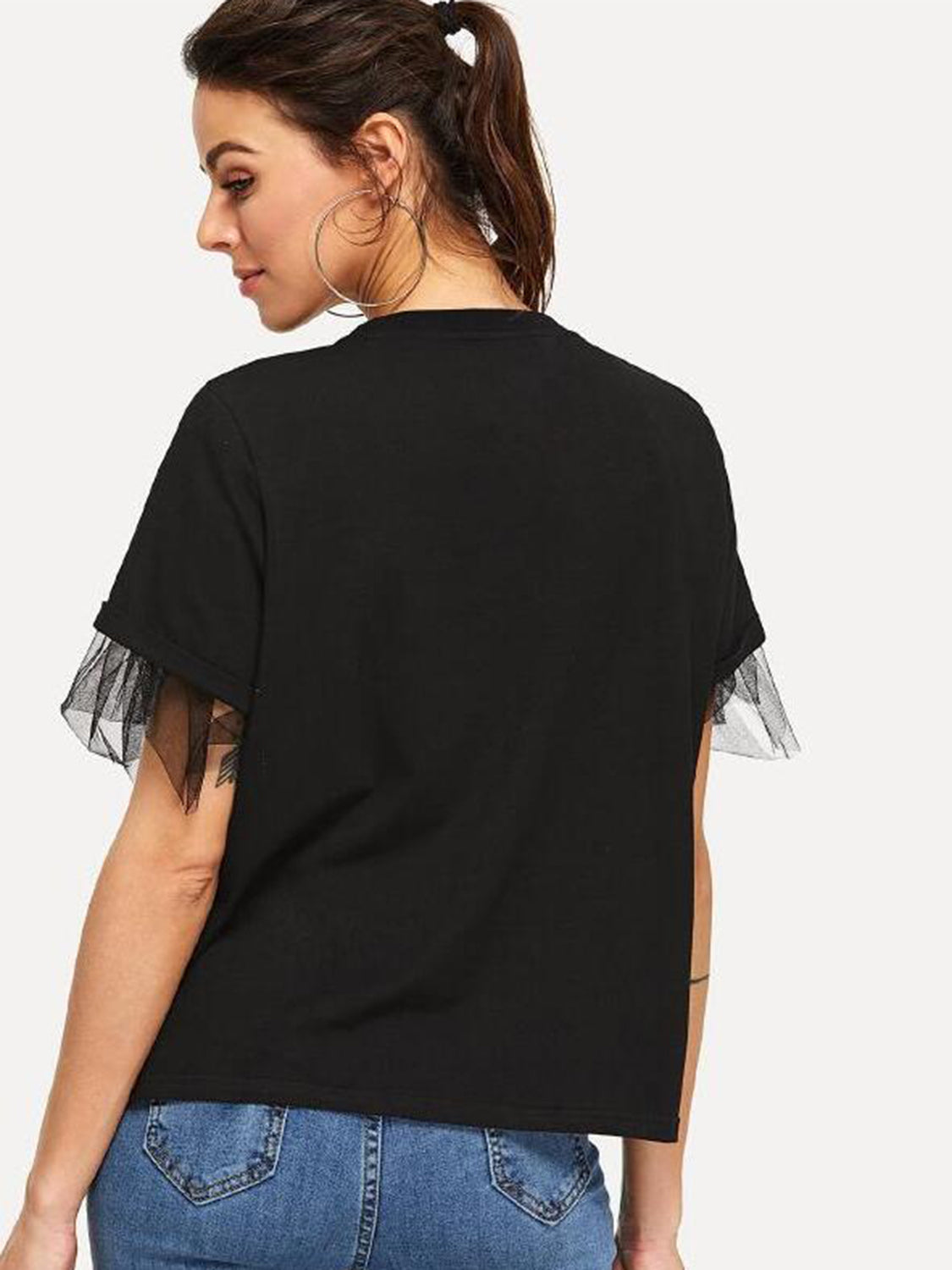 Round Neck Short Sleeve Top.