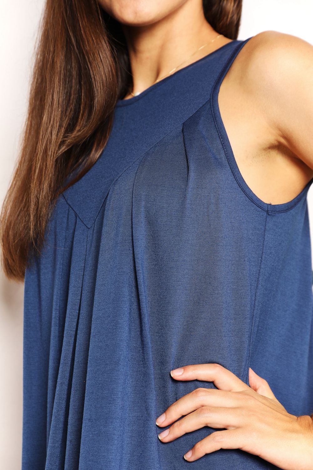 Perfee Round Neck Sleeveless Mini Dress.
