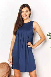 Perfee Round Neck Sleeveless Mini Dress.