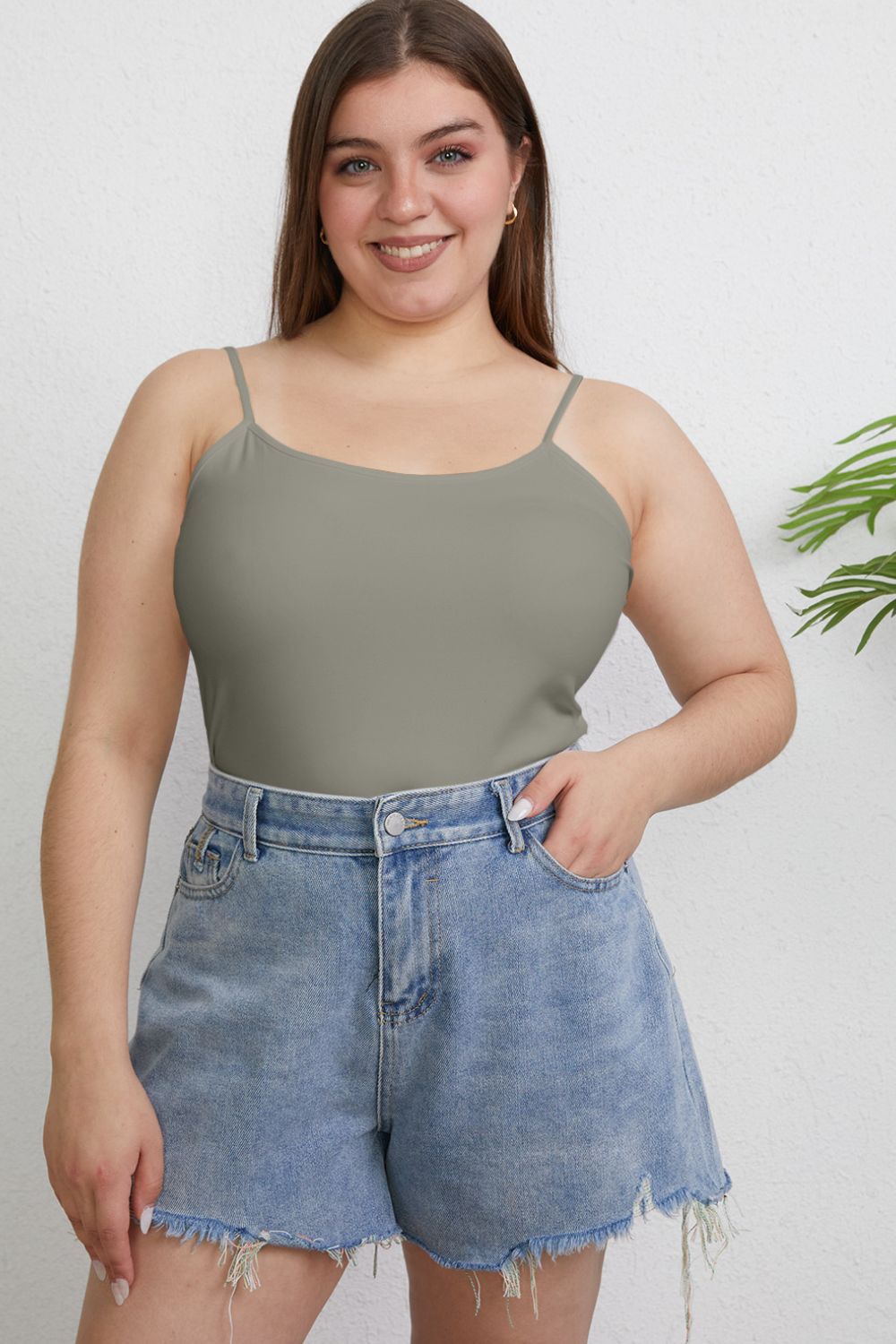 Full size round neck slim cami.