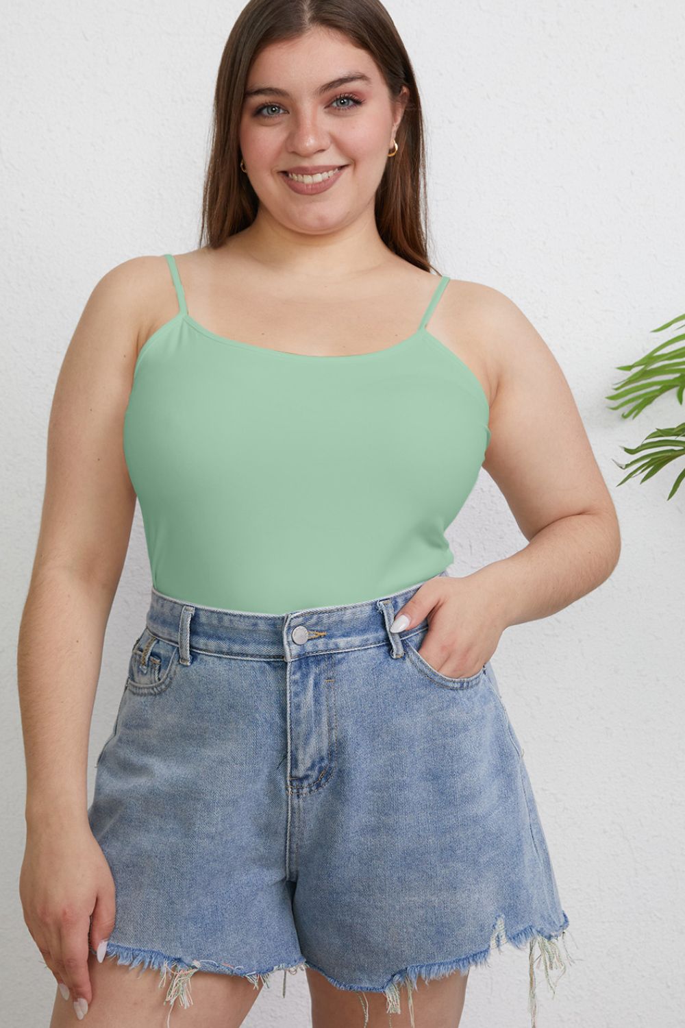 Full size round neck slim cami.