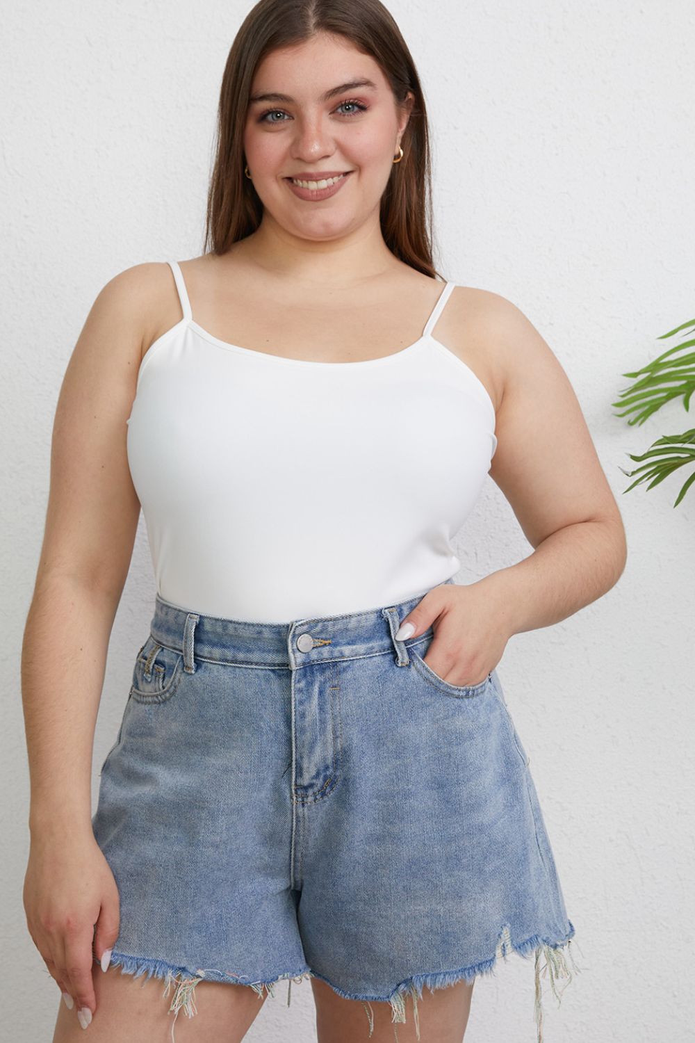 Full size round neck slim cami.