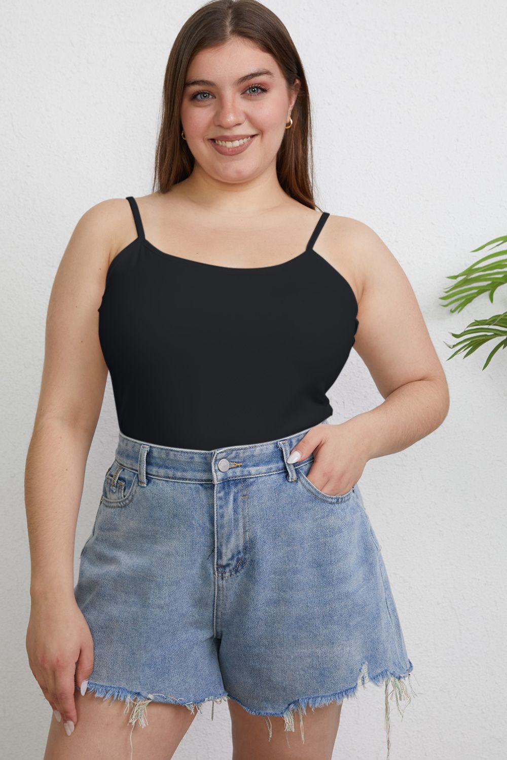 Full size round neck slim cami.