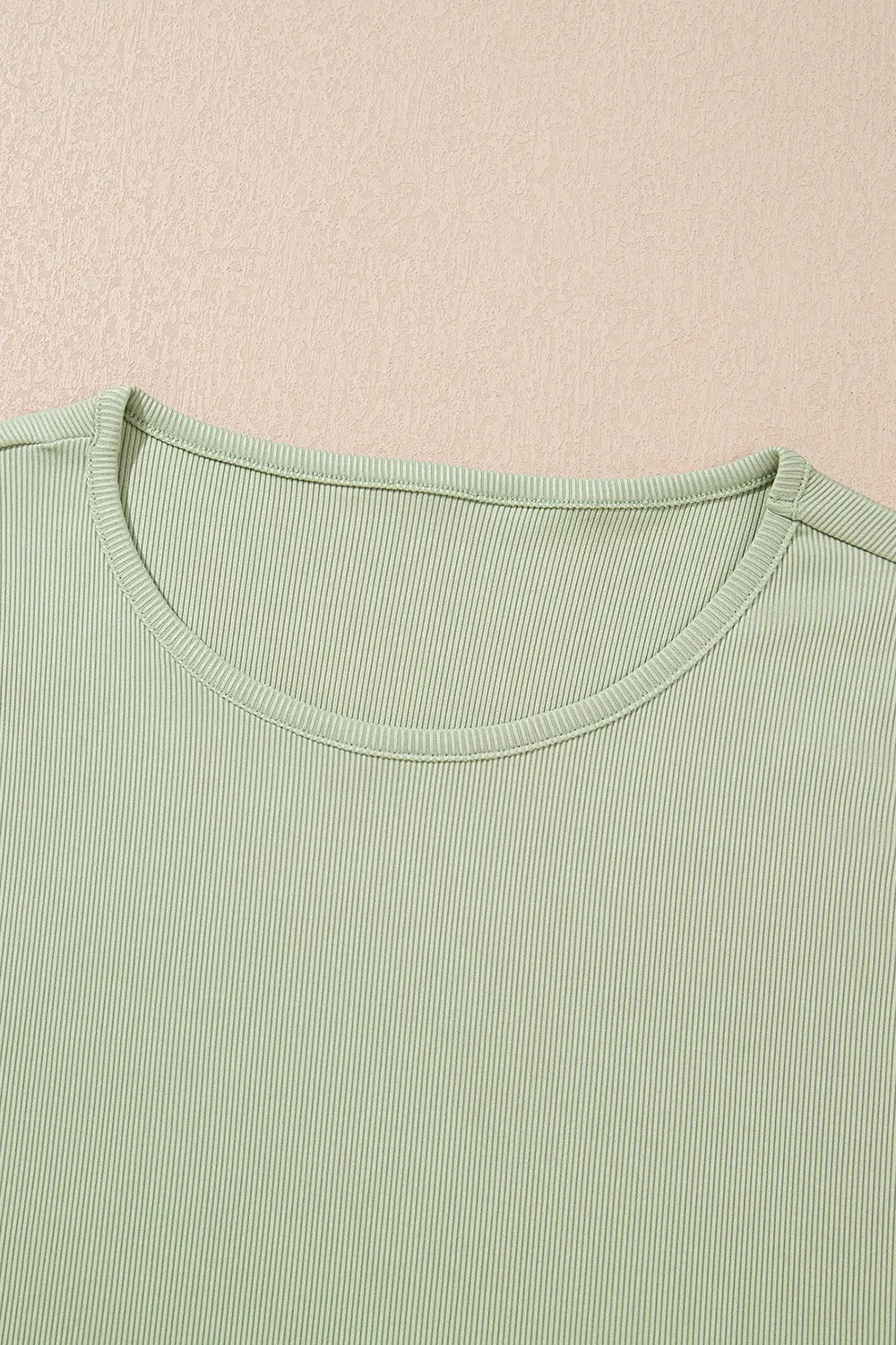 Round Neck Tank Top and High Waist Pants Set.