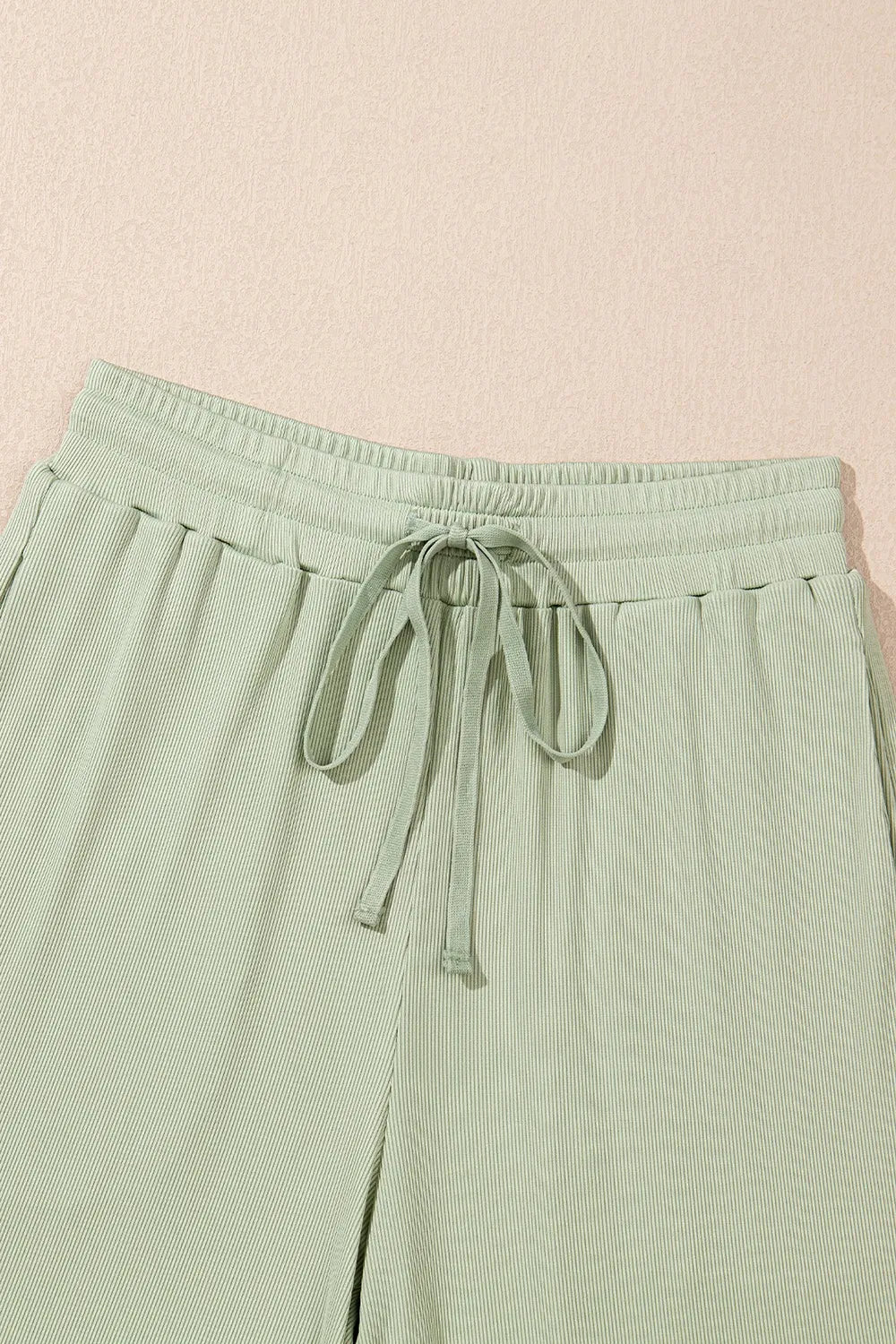 Round Neck Tank Top and High Waist Pants Set.