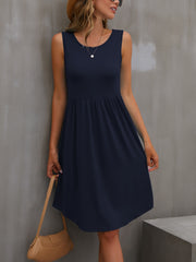 Fam Fam Round Neck Wide Strap Dress.