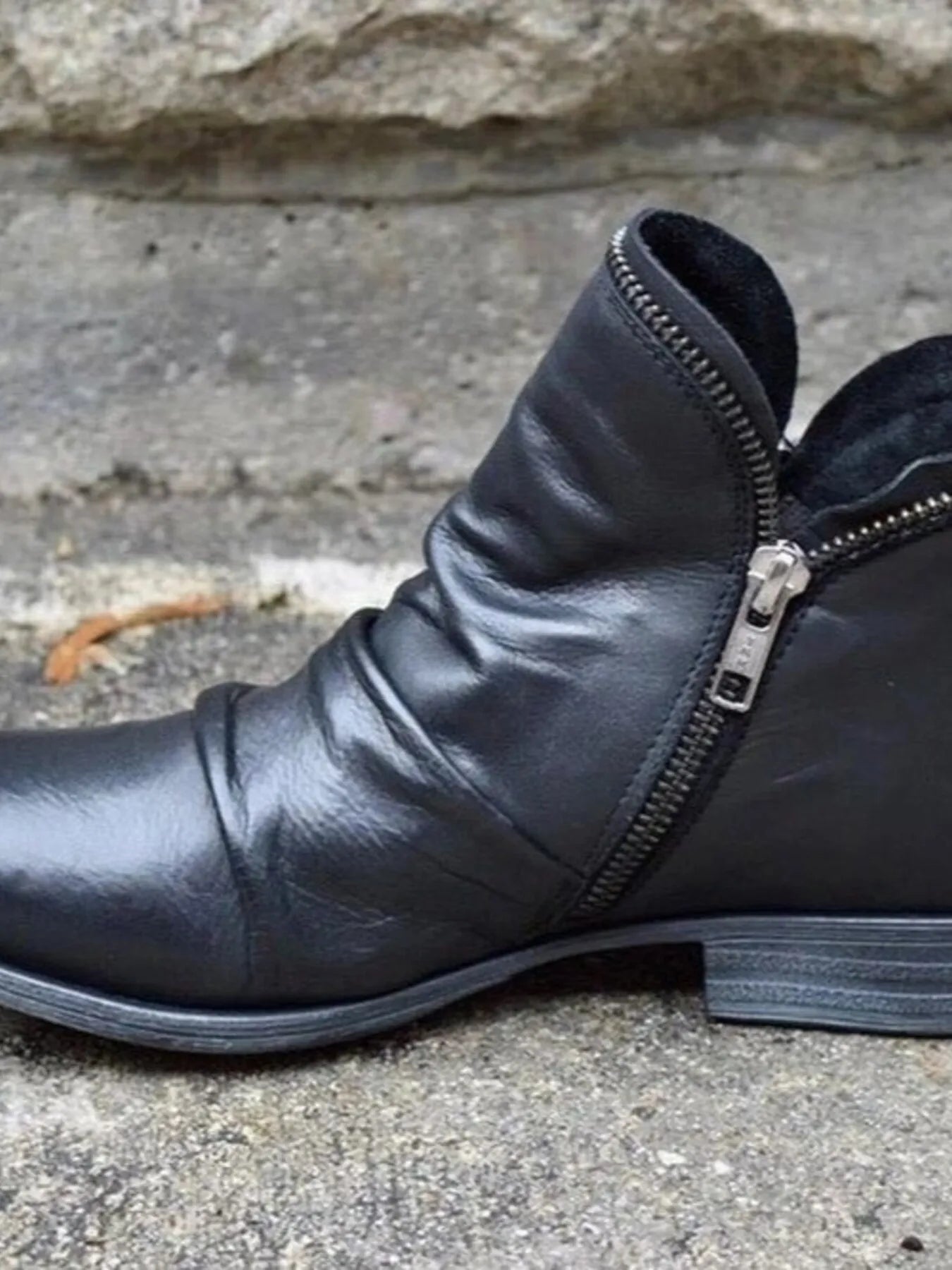 Round Toe Block Heels Boots