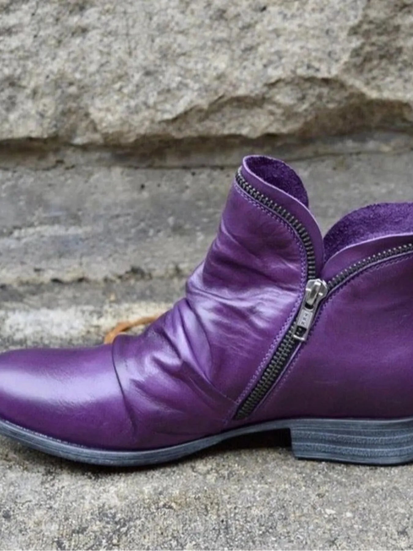 Round Toe Block Heels Boots