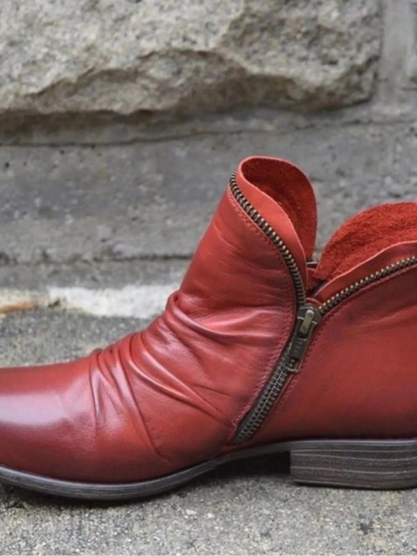 Round Toe Block Heels Boots