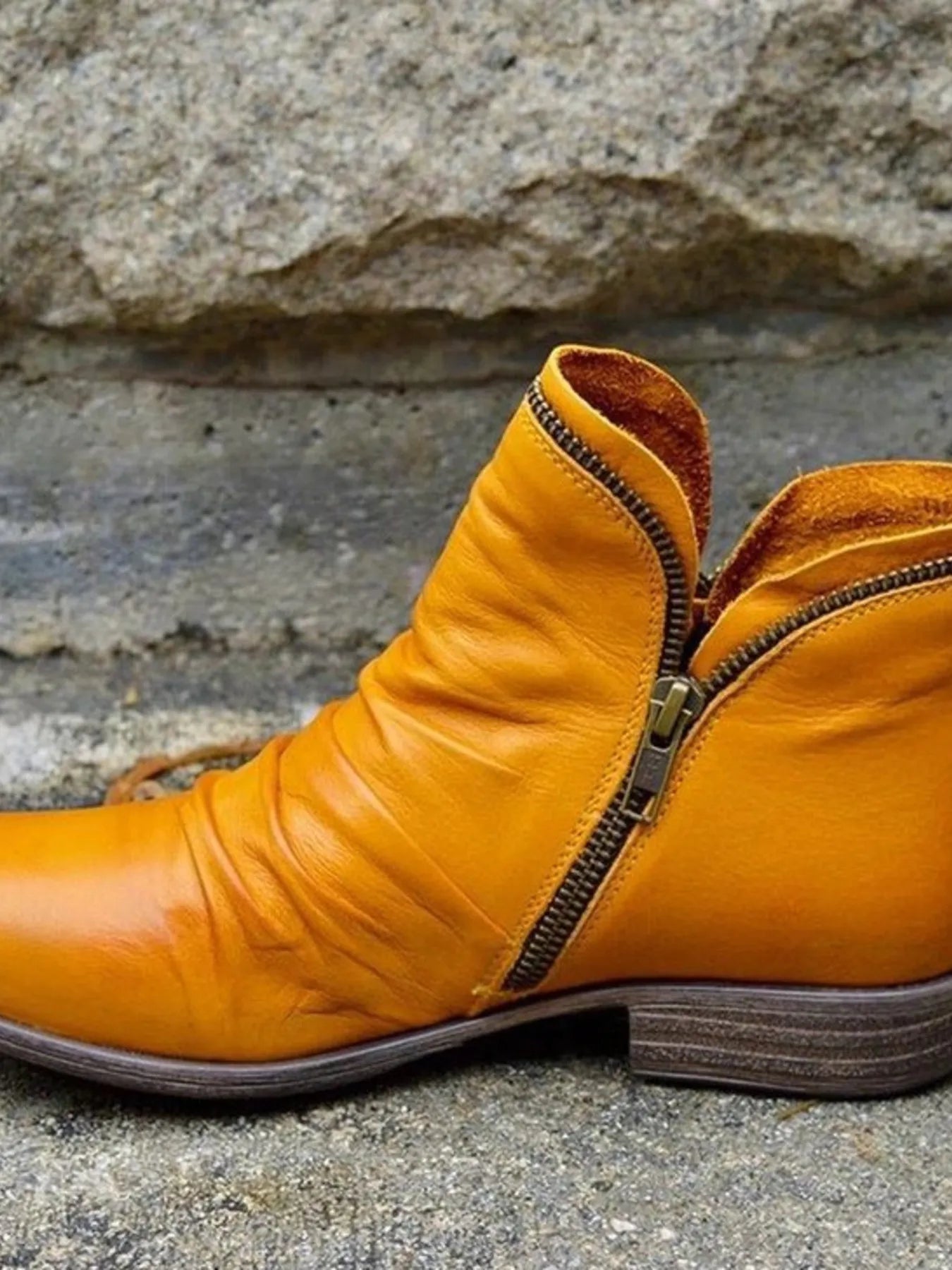 Round Toe Block Heels Boots