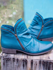 Round Toe Block Heels Boots