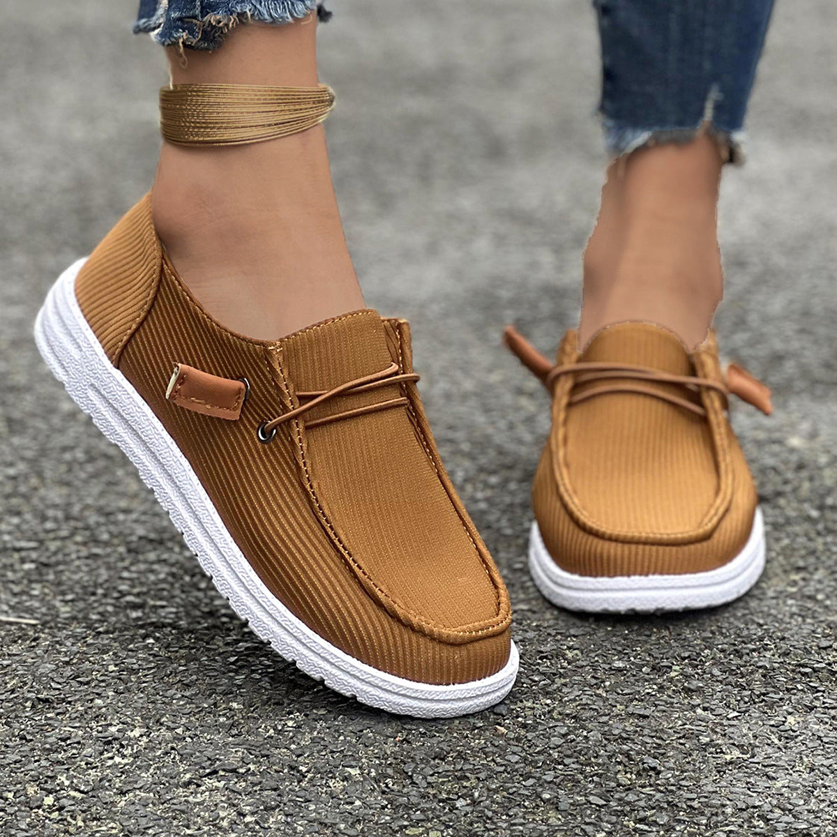 Round Toe Flat Slip-Ons
