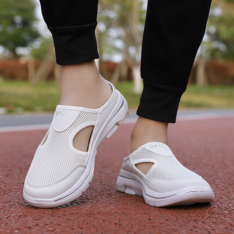Round Toe Mesh Cut Out Sandals