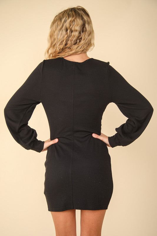 Very J Ruched Detail Bodycon Mini Dress.