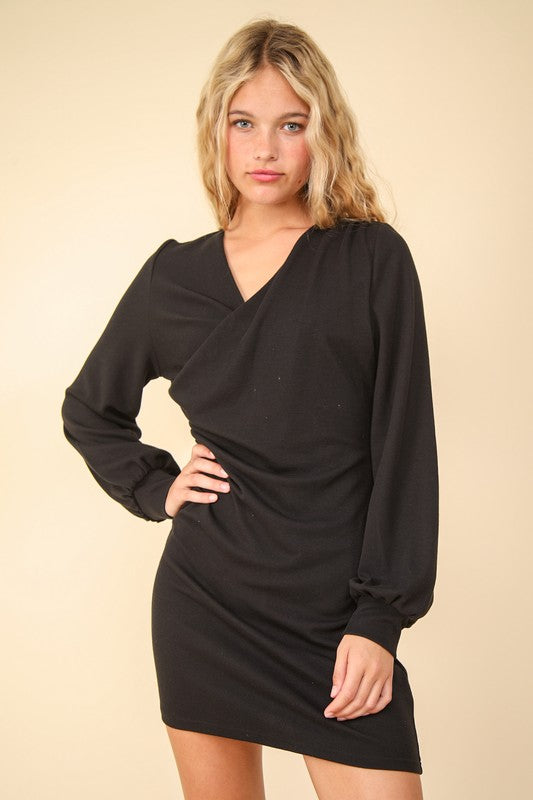 Very J Ruched Detail Bodycon Mini Dress.