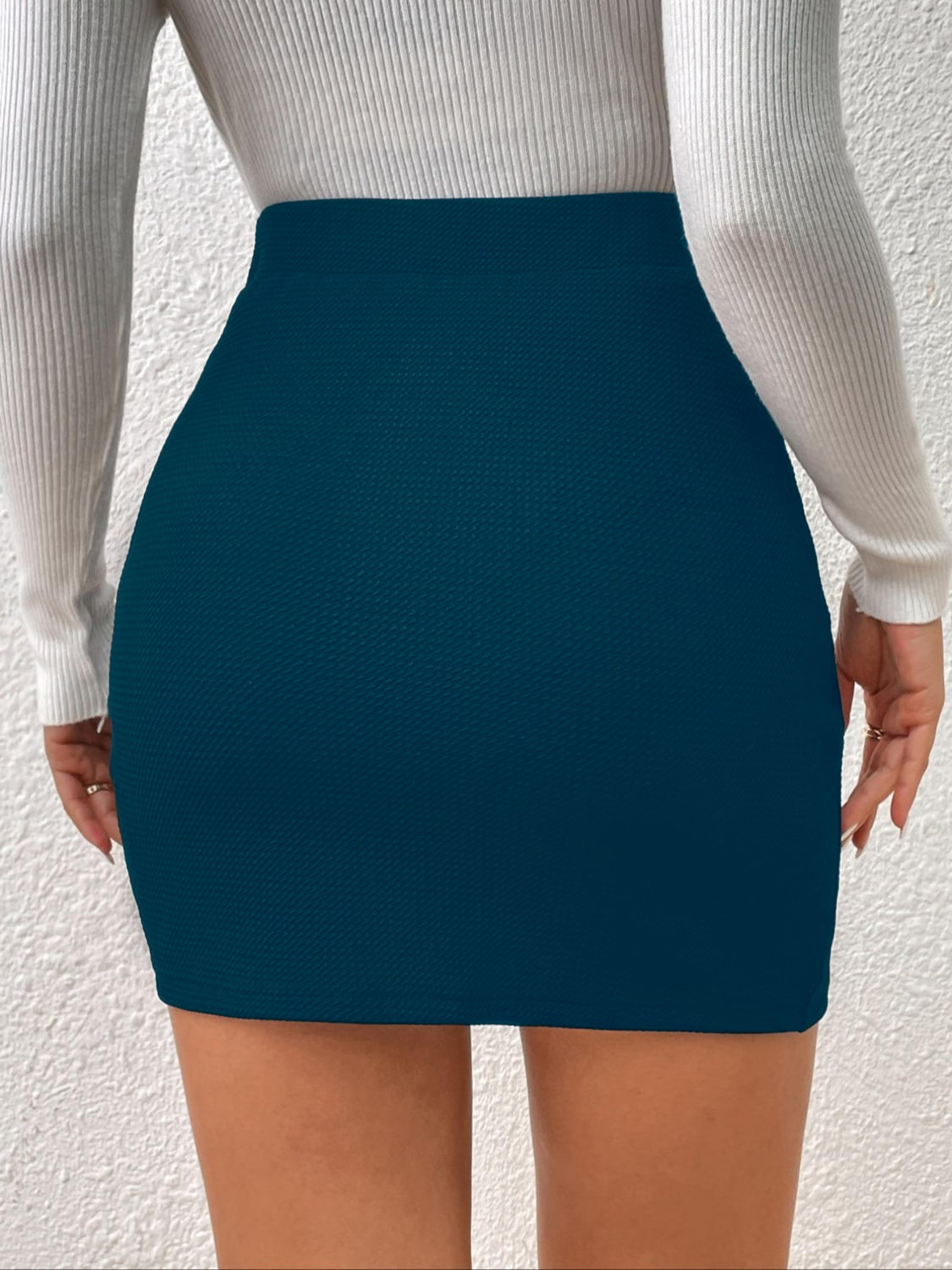 Honey Ruched Elastic Waist Skirt.