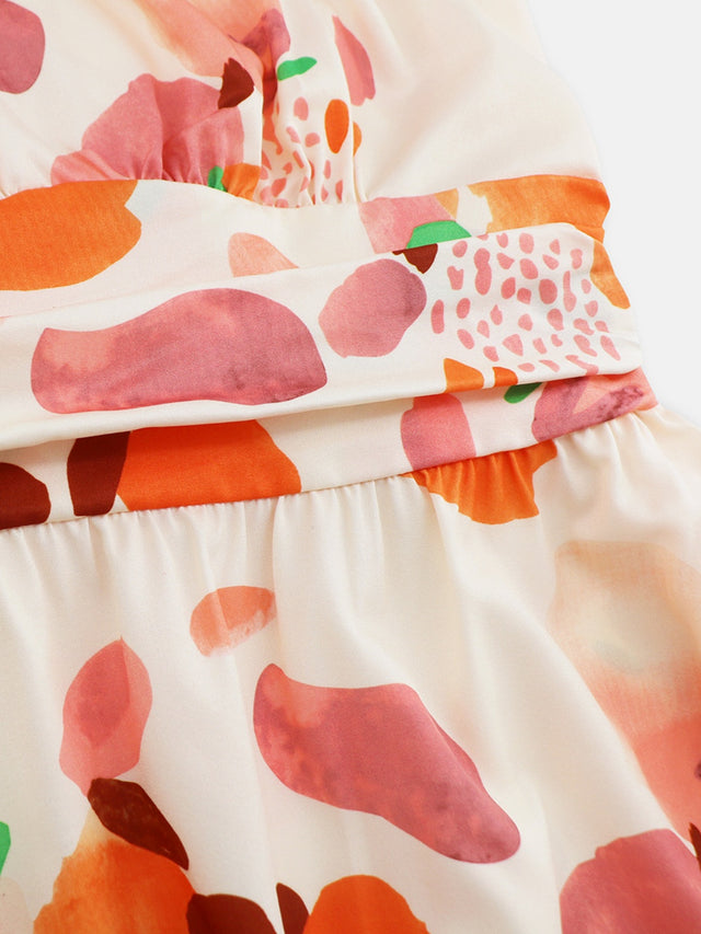 Ruched Printed Halter Neck Dress.