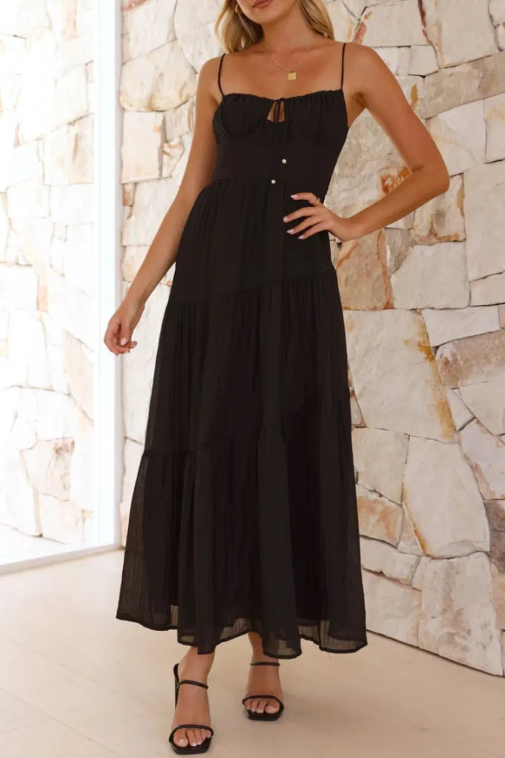 Ruched Smocked Back Cami Dress.