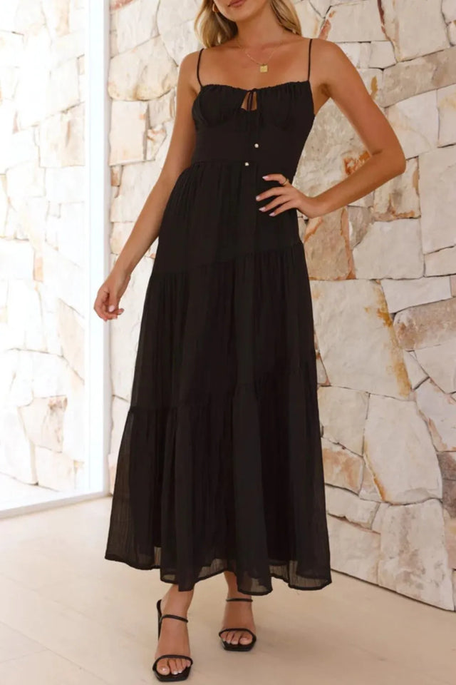 Ruched Smocked Back Cami Dress.
