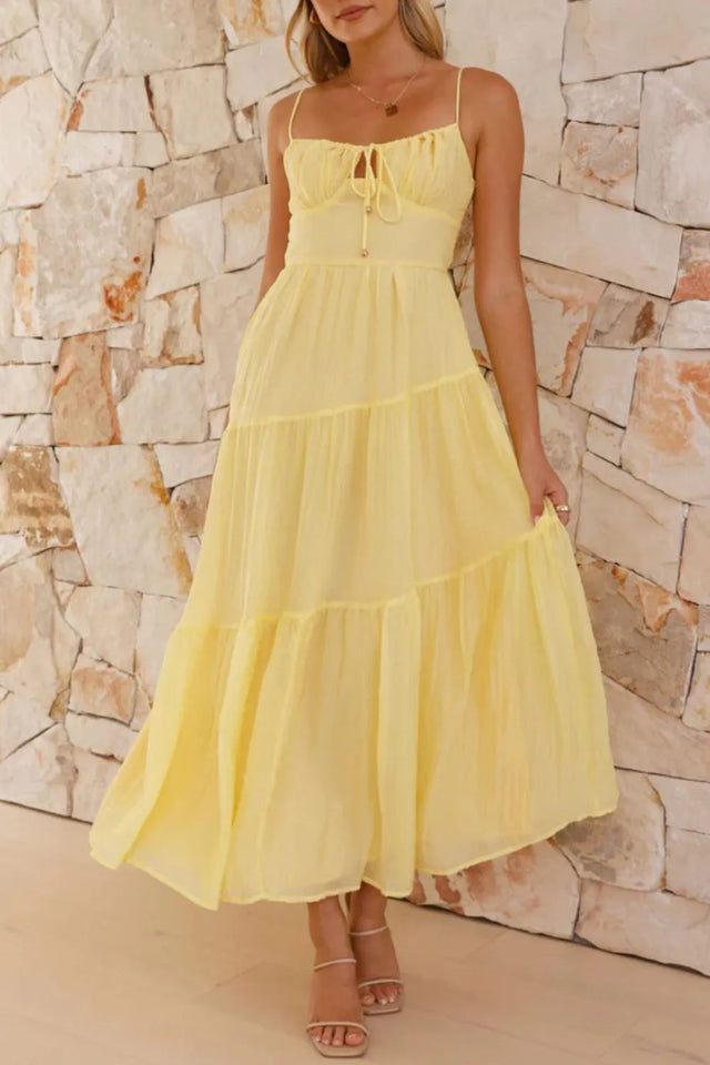 Ruched Smocked Back Cami Dress.
