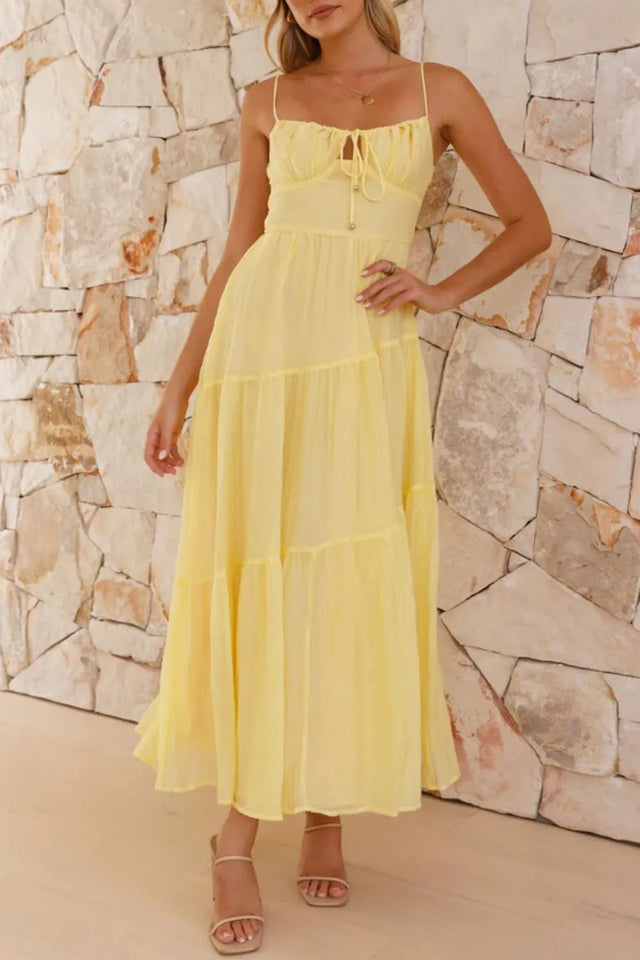 Ruched Smocked Back Cami Dress.
