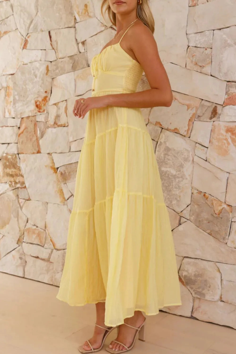 Ruched Smocked Back Cami Dress.