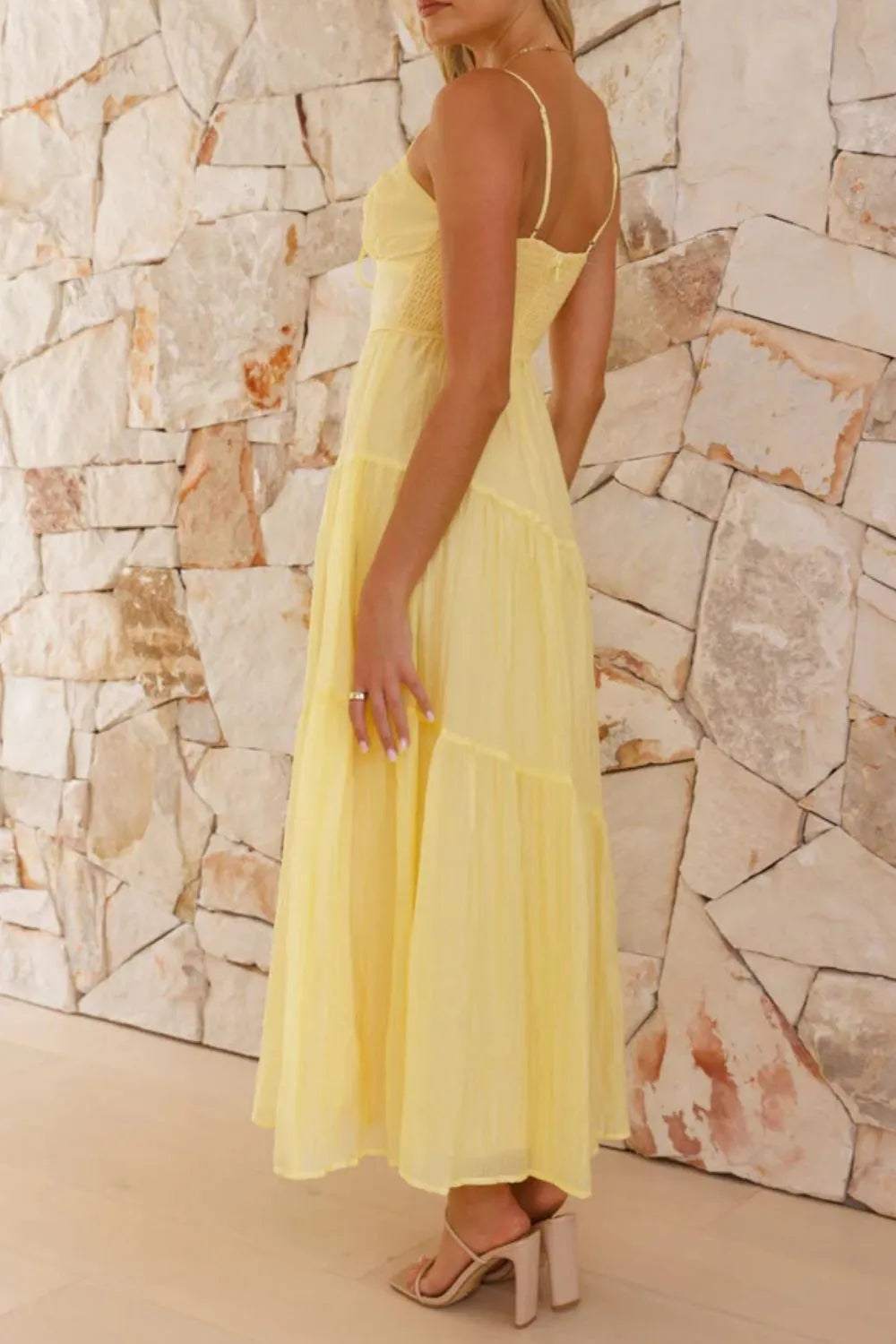 Ruched Smocked Back Cami Dress.