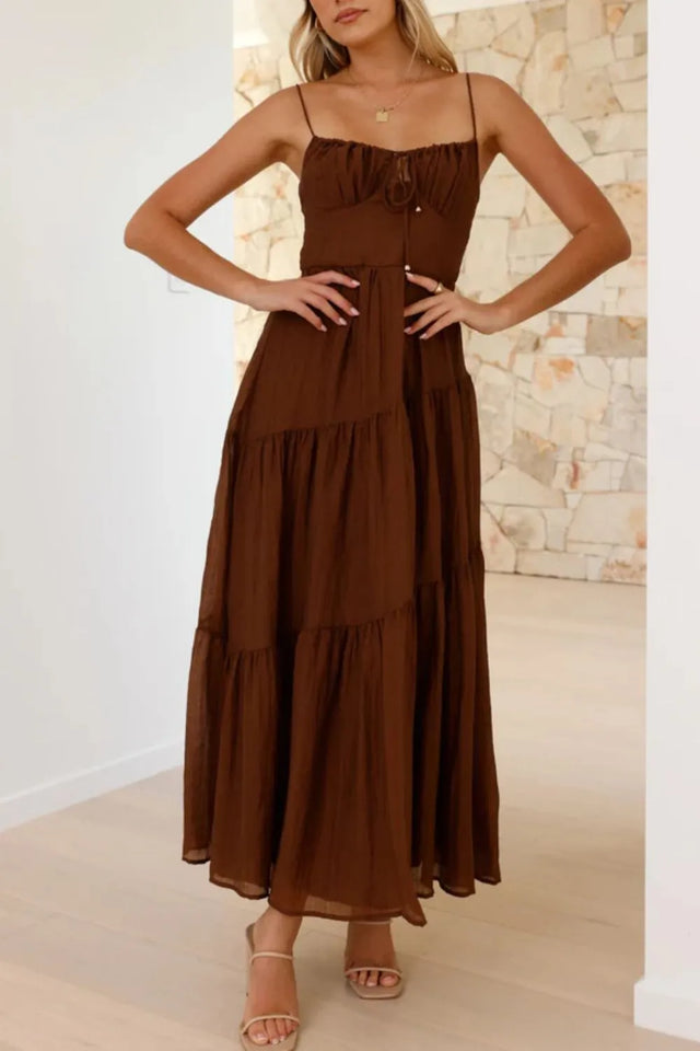 Ruched Smocked Back Cami Dress.