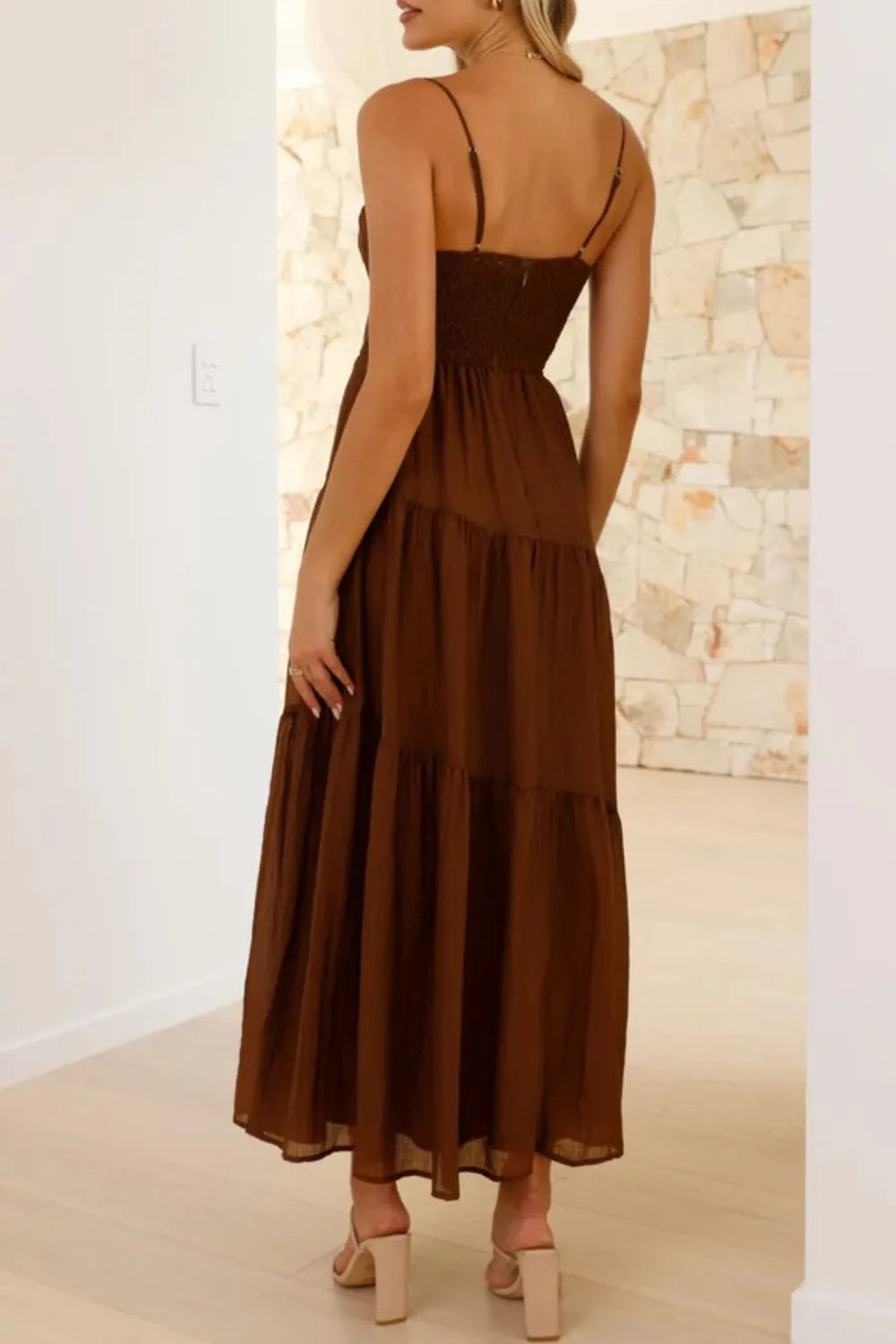 Ruched Smocked Back Cami Dress.