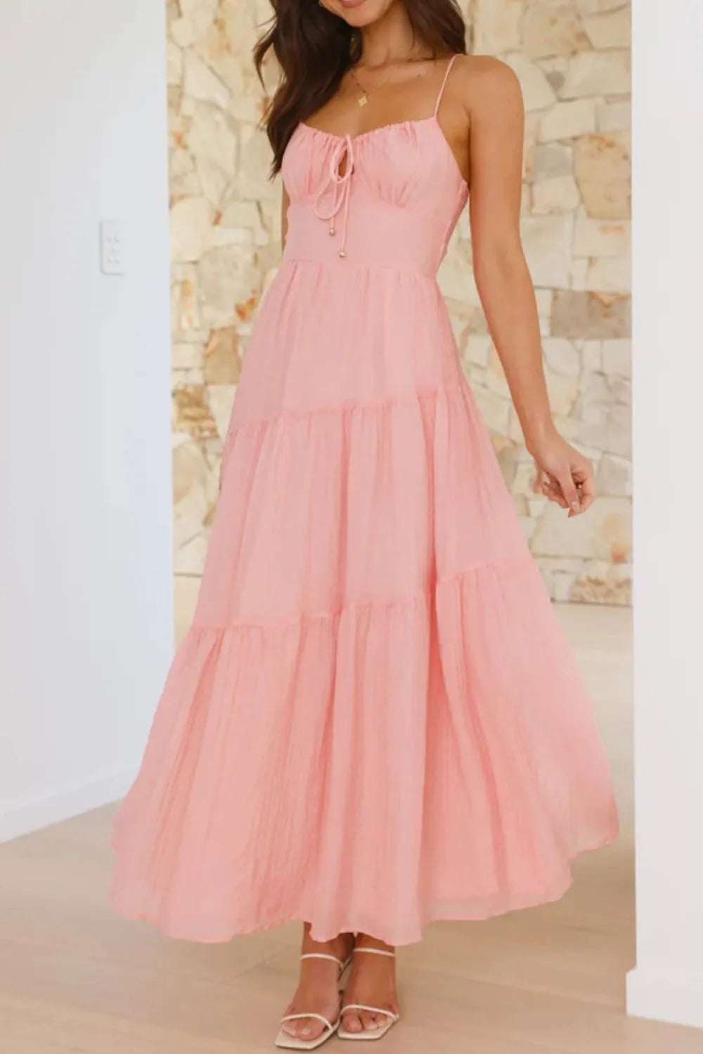 Ruched Smocked Back Cami Dress.