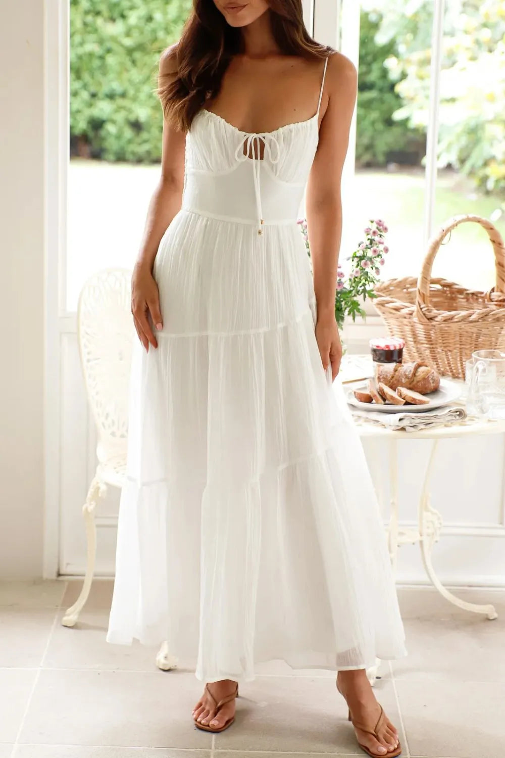 Ruched Smocked Back Cami Dress.