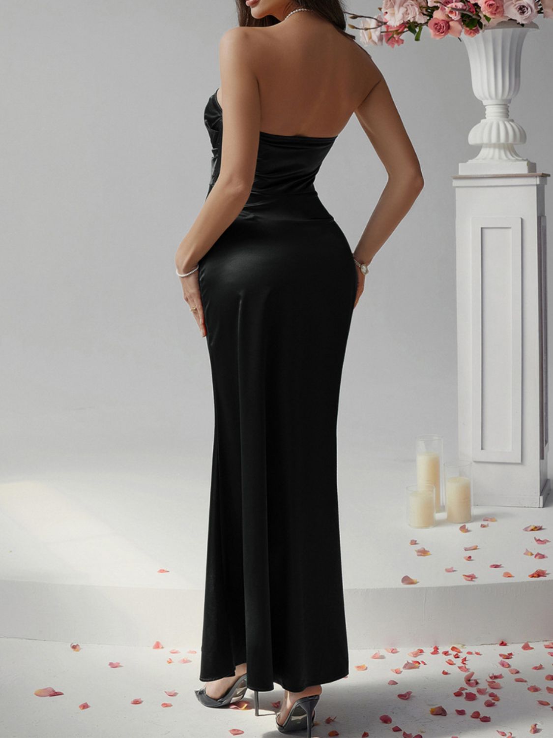 Devine Ruched Tube Maxi Dress.