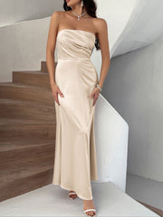 Devine Ruched Tube Maxi Dress.