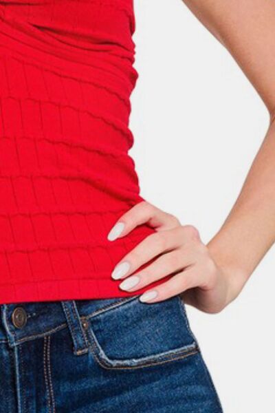 Ruched twisted sweetheart neck top, opaque and slightly stretchy.