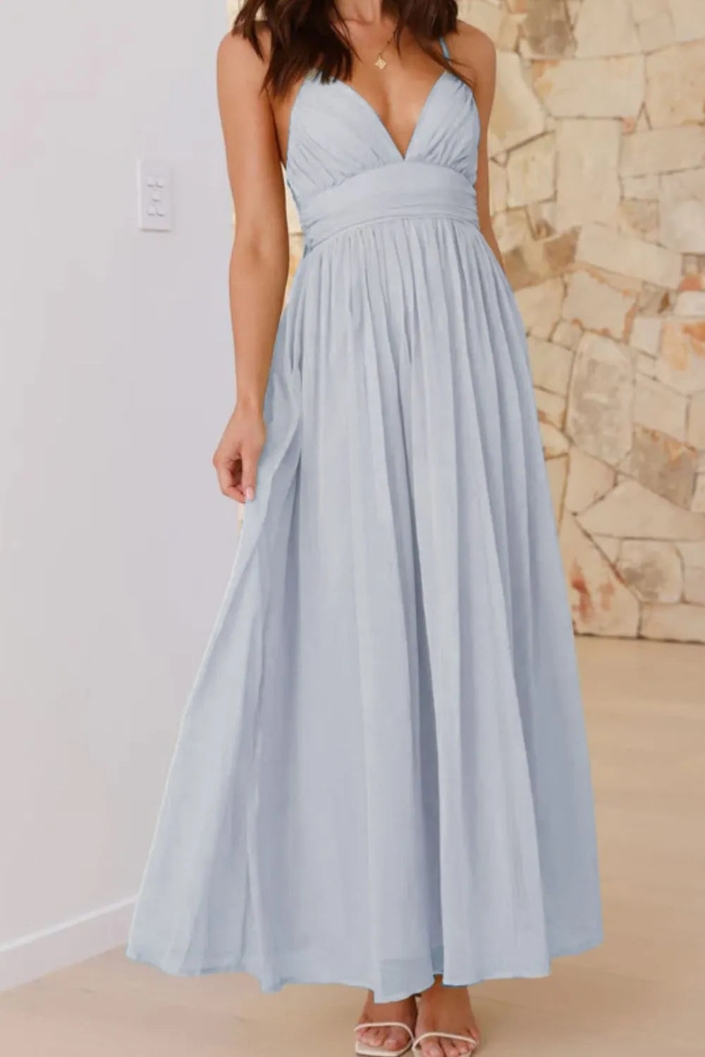 Ruched V-Neck Cami Dress.