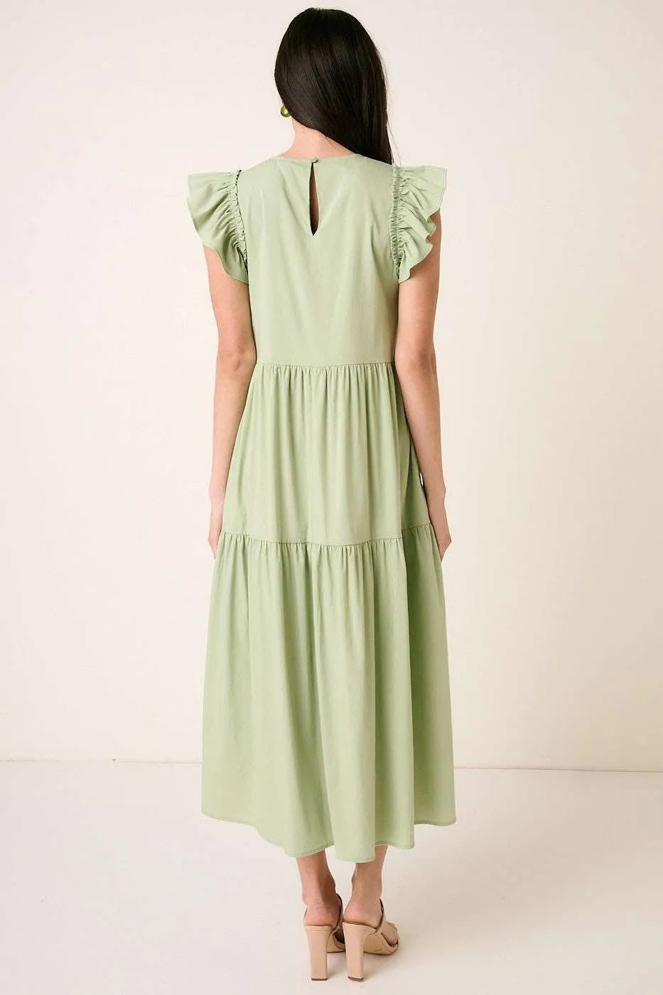 Mittoshop Ruffle Short Sleeve Tiered Maxi Dress.