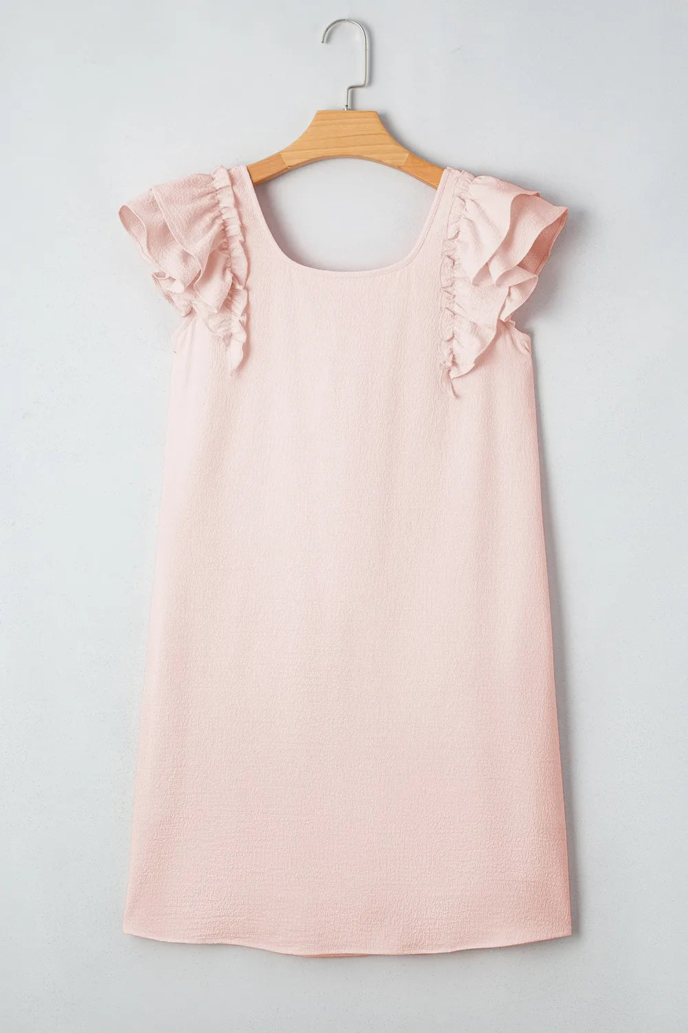 Ruffle Sleeve Bow Back Mini Dress.