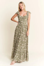 Jade by Jane Ruffle Sleeve Tiered Maxi Dress.