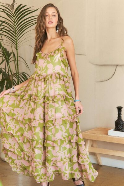Adora Ruffled Tiered Scoop Neck Cami Dress.