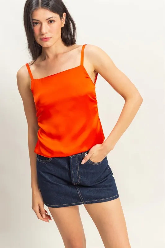 Satin back tie detail cami.