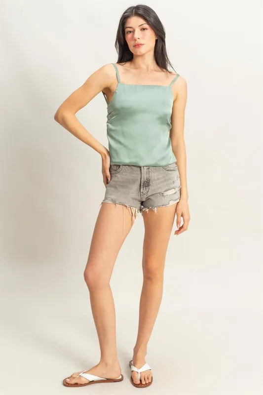Satin back tie detail cami.